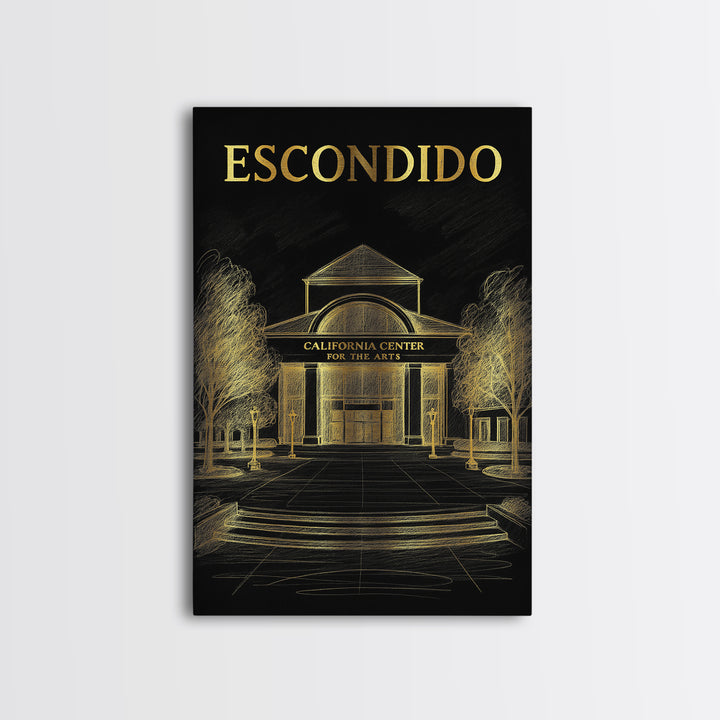 Escondido California Travel Poster, Canvas Print, Dark Background Poster Art, Escondido Art Print, Living Room Wall Art, Travel Art Print