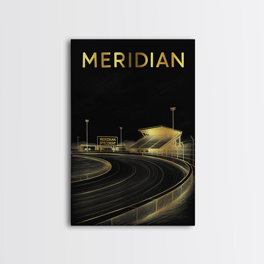 Meridian Idaho Travel Poster, Canvas Print, Black And Gold Line Art, Meridian Wall Art, Wall Decor, Fine Art Print, Gift For Travelers