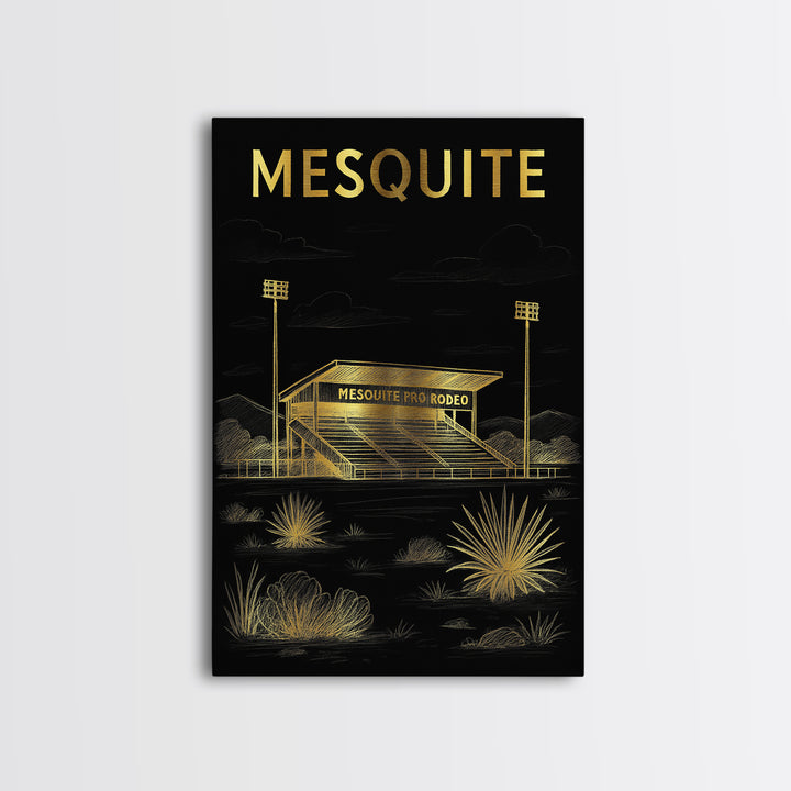 Mesquite Texas Travel Poster, Canvas Print, Dark Background Poster Art, Mesquite Wall Art, Gift For Travelers, Wanderlust Decor