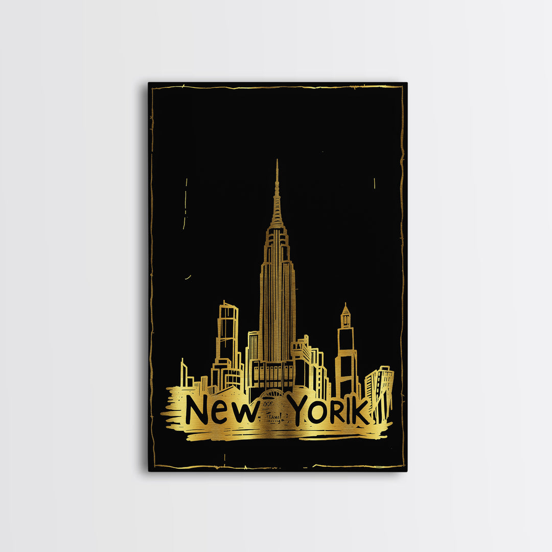 New York City New York Travel Poster, Canvas Print, Dark Background Poster Art, New York Poster Print, Wall Art, Wanderlust Decor