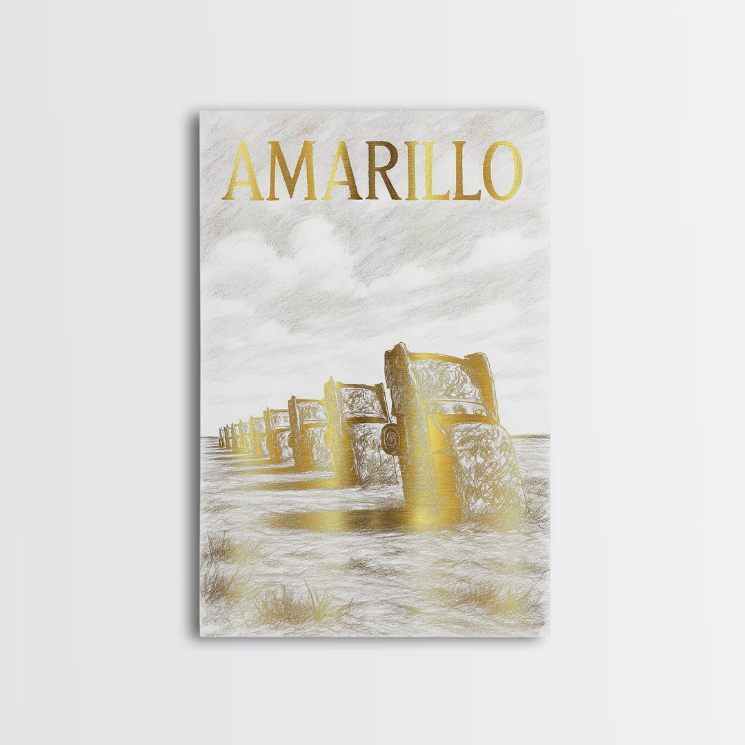 Amarillo Texas Travel Poster, Framed Canvas Print, Minimalist Poster Art, Amarillo Travel Art, Travel Wall Art, City Travel Prints, Wall Art