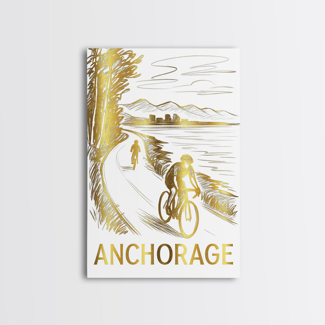 Anchorage Travel Poster, Canvas Print, Elegant City Illustration, Anchorage City Art, Travel Poster Art, Mid Century Wall Art, Design 2