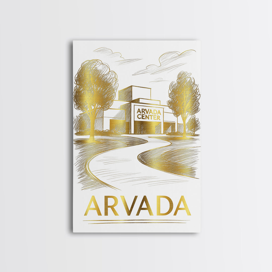 Arvada Travel Poster, Canvas Print, Elegant City Illustration, Arvada City Art, Gift For Travelers, Mid Century Wall Art, Vintage Travel Art