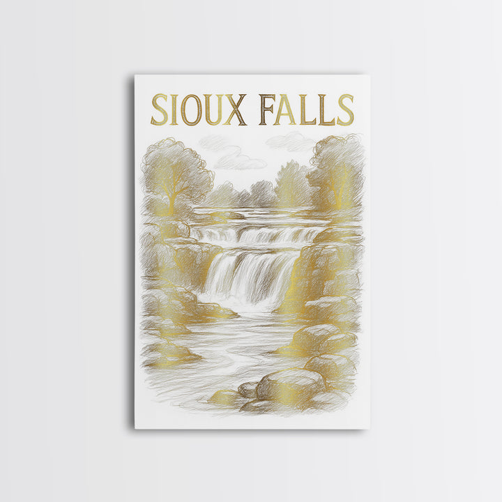 Sioux Falls South Dakota Travel Poster, Canvas Print, Minimalist Poster Art, Sioux Falls Art Print, Eclectic Wall Decor, Retro Travel Print