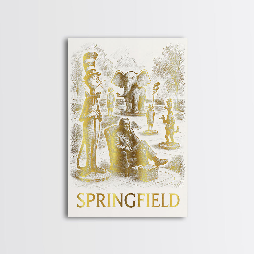 Springfield Travel Poster, Canvas Print, Minimalist Poster Art, Springfield Wall Art, Travel Poster Set, Vintage City Art, Travel Art Print