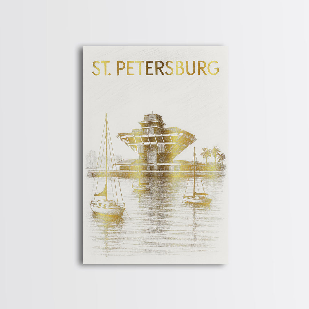 St Petersburg Florida Travel Poster, Canvas Print, Minimalist Poster Art, St Petersburg Poster Print, Mid Century Wall Art, Fine Art Print