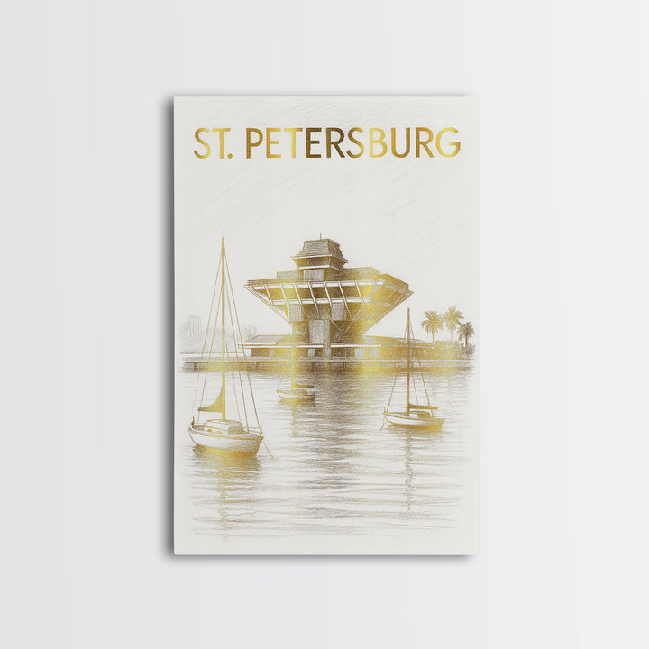 St Petersburg Florida Travel Poster, Canvas Print, Minimalist Poster Art, St Petersburg Poster Print, Mid Century Wall Art, Fine Art Print