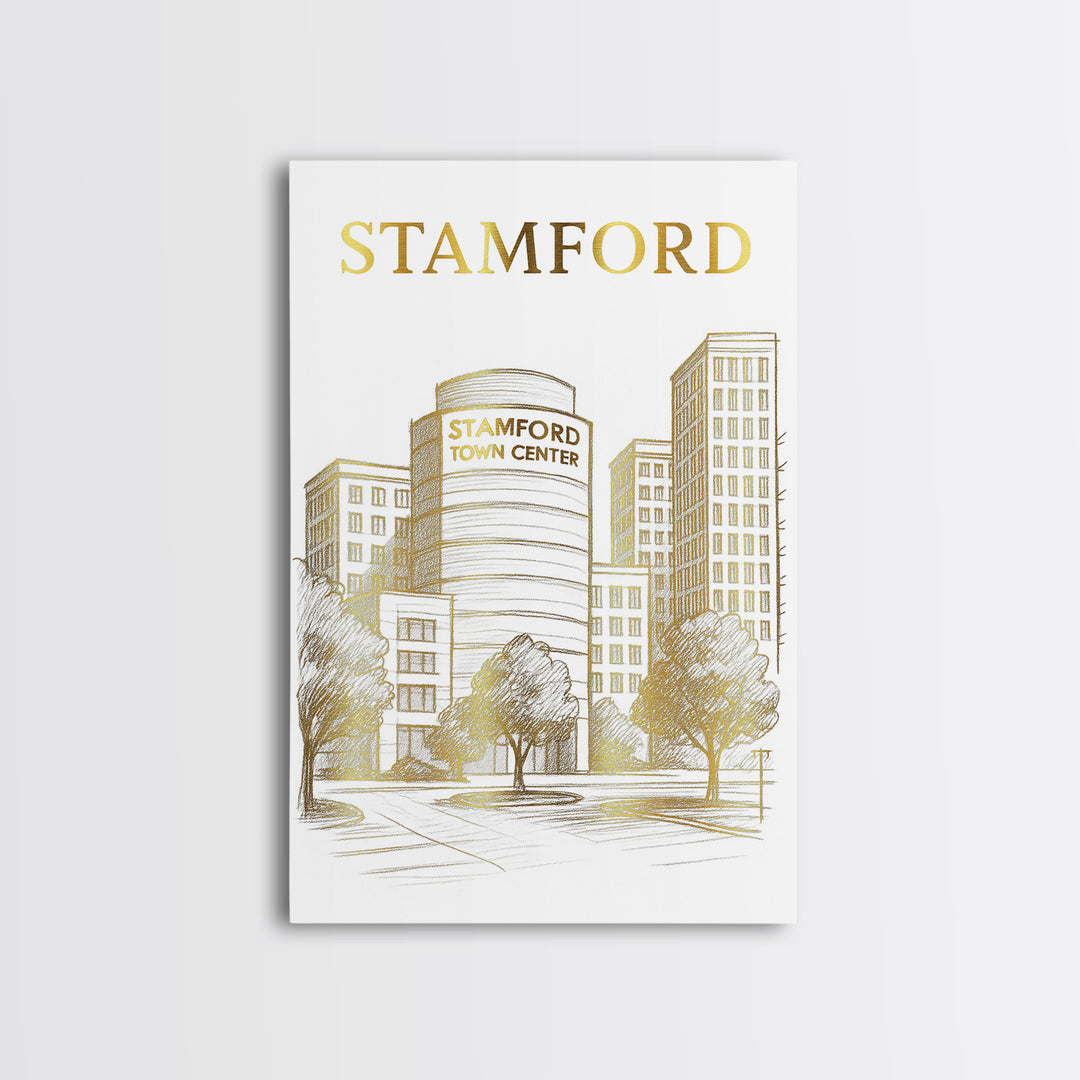 Stamford Connecticut Travel Poster, Canvas Print, Minimalist Poster Art, Stamford Print, Art Print, Gift For Travelers, Travel Poster Set