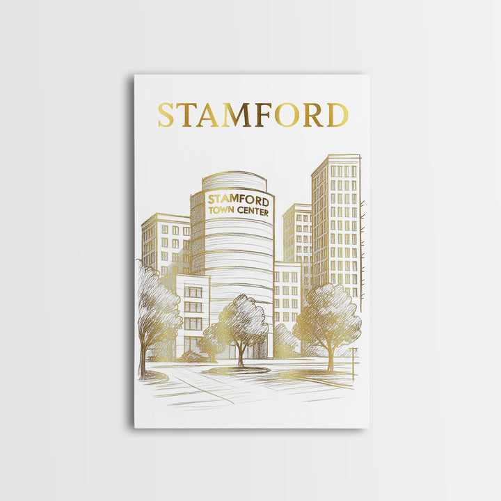 Stamford Connecticut Travel Poster, Canvas Print, Minimalist Poster Art, Stamford Print, Art Print, Gift For Travelers, Travel Poster Set
