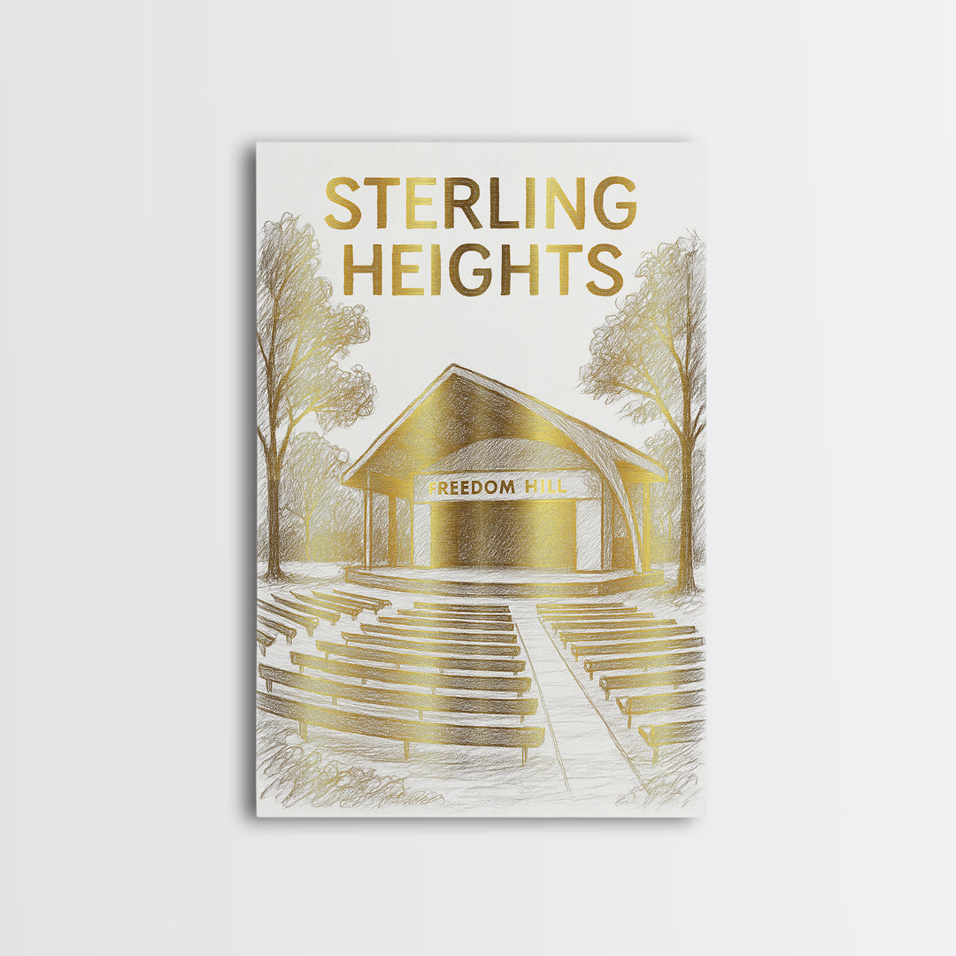 Sterling Heights Michigan Travel Poster, Canvas Print, Minimalist Poster Art, Sterling Heights Travel Art, City Art Print, Wanderlust Decor