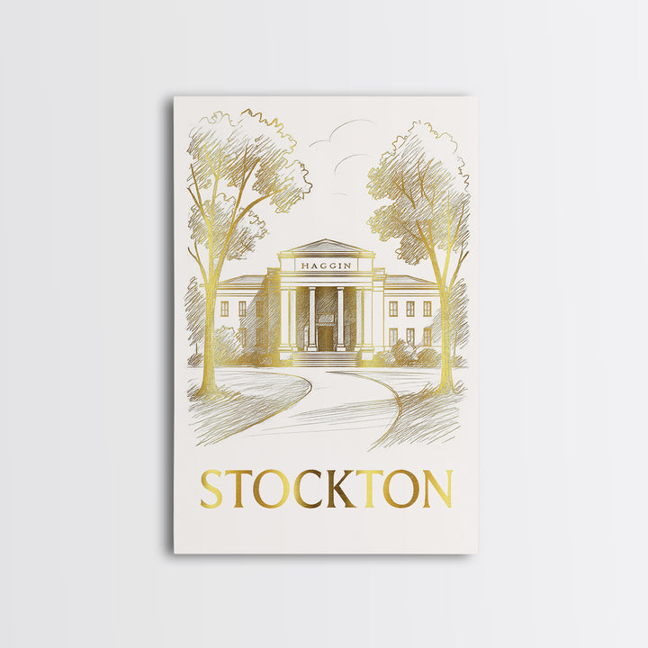 Stockton Travel Poster, Canvas Print, Elegant City Illustration, Stockton Wall Art, Vintage Travel Print, Travel Art Print, City Art Print