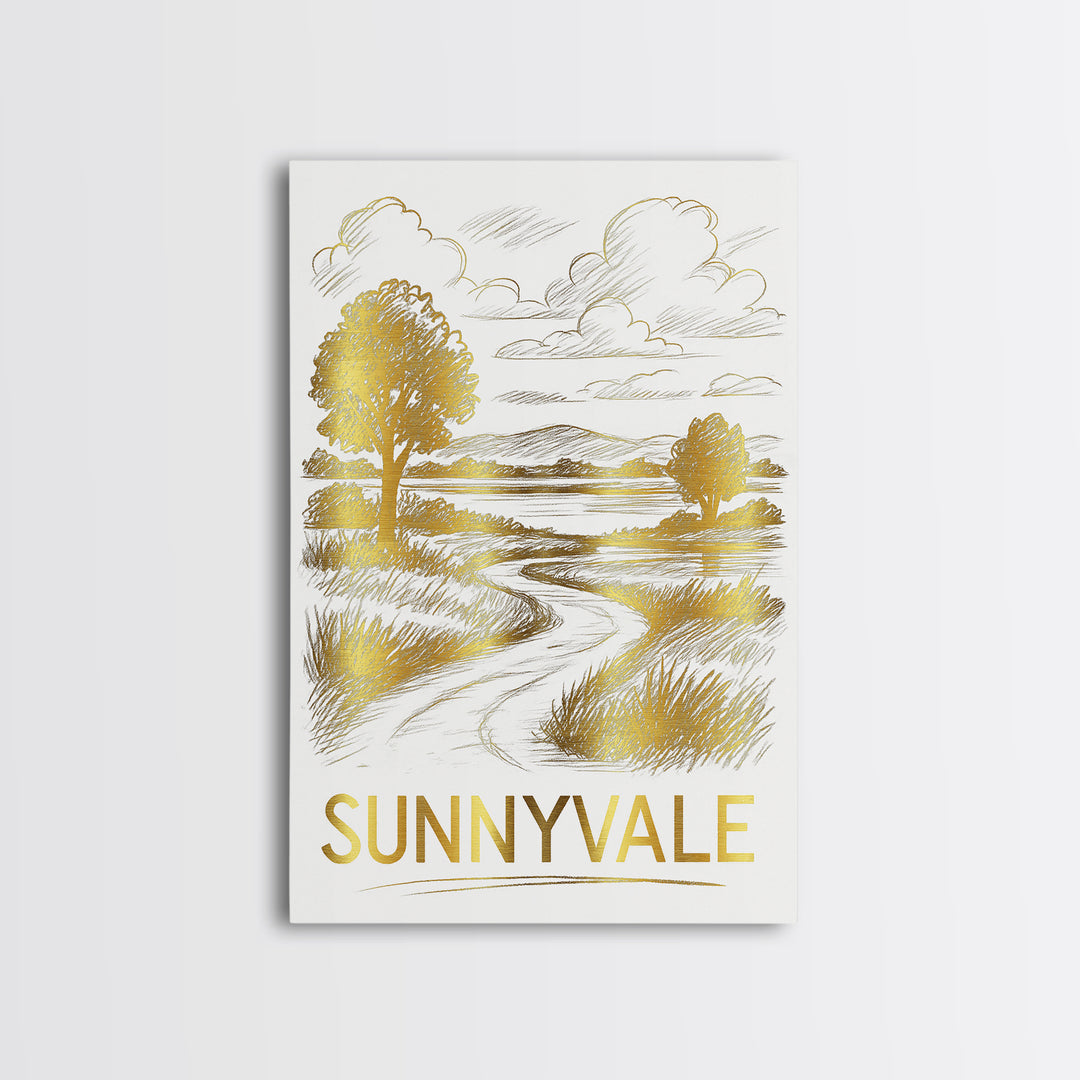 Sunnyvale Travel Poster, Canvas Print, Minimalist Poster Art, Sunnyvale Wall Art, Wanderlust Decor, Fine Art Print, Modern Wall Decor