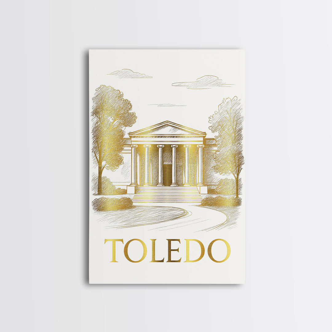 Toledo Travel Poster, Canvas Print, Minimalist Poster Art, Toledo Art Print, Fine Art Print, Vintage City Poster, Vintage Travel Print