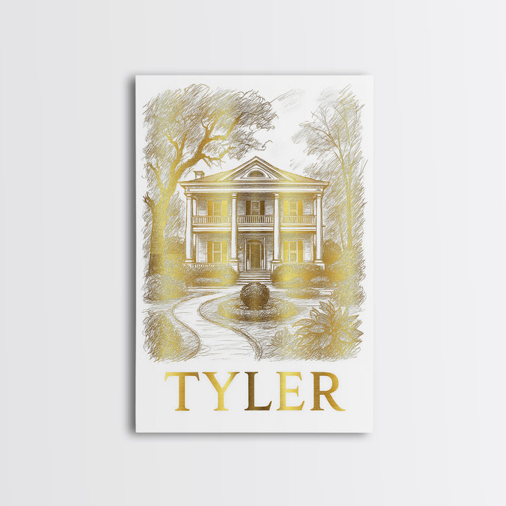 Tyler Travel Poster, Canvas Print, Elegant City Illustration, Tyler Wall Art, Fine Art Print, Travel Poster Art, Gift For Travelers