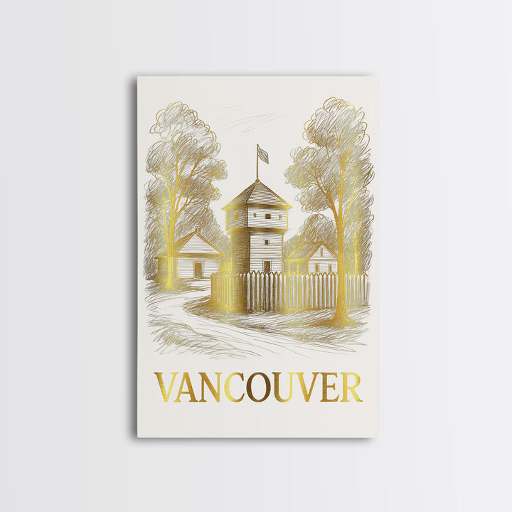 Vancouver Travel Poster, Canvas Print, Elegant City Illustration, Vancouver City Art, Vintage City Art, City Art Print, Vintage City Poster