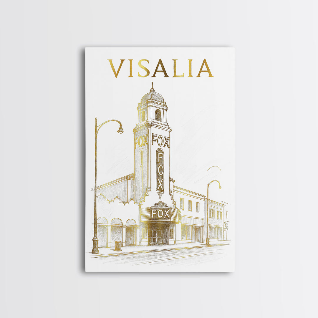Visalia California Travel Poster, Framed Canvas Print, Elegant City Illustration, Visalia Wall Art, Travel Poster Set, City Travel Prints