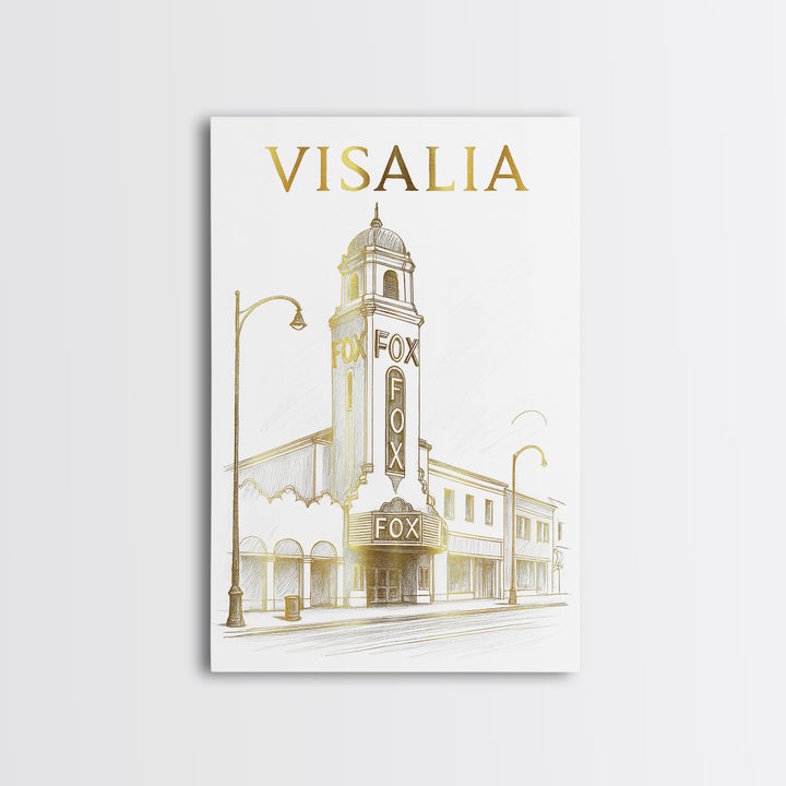 Visalia California Travel Poster, Framed Canvas Print, Elegant City Illustration, Visalia Wall Art, Travel Poster Set, City Travel Prints