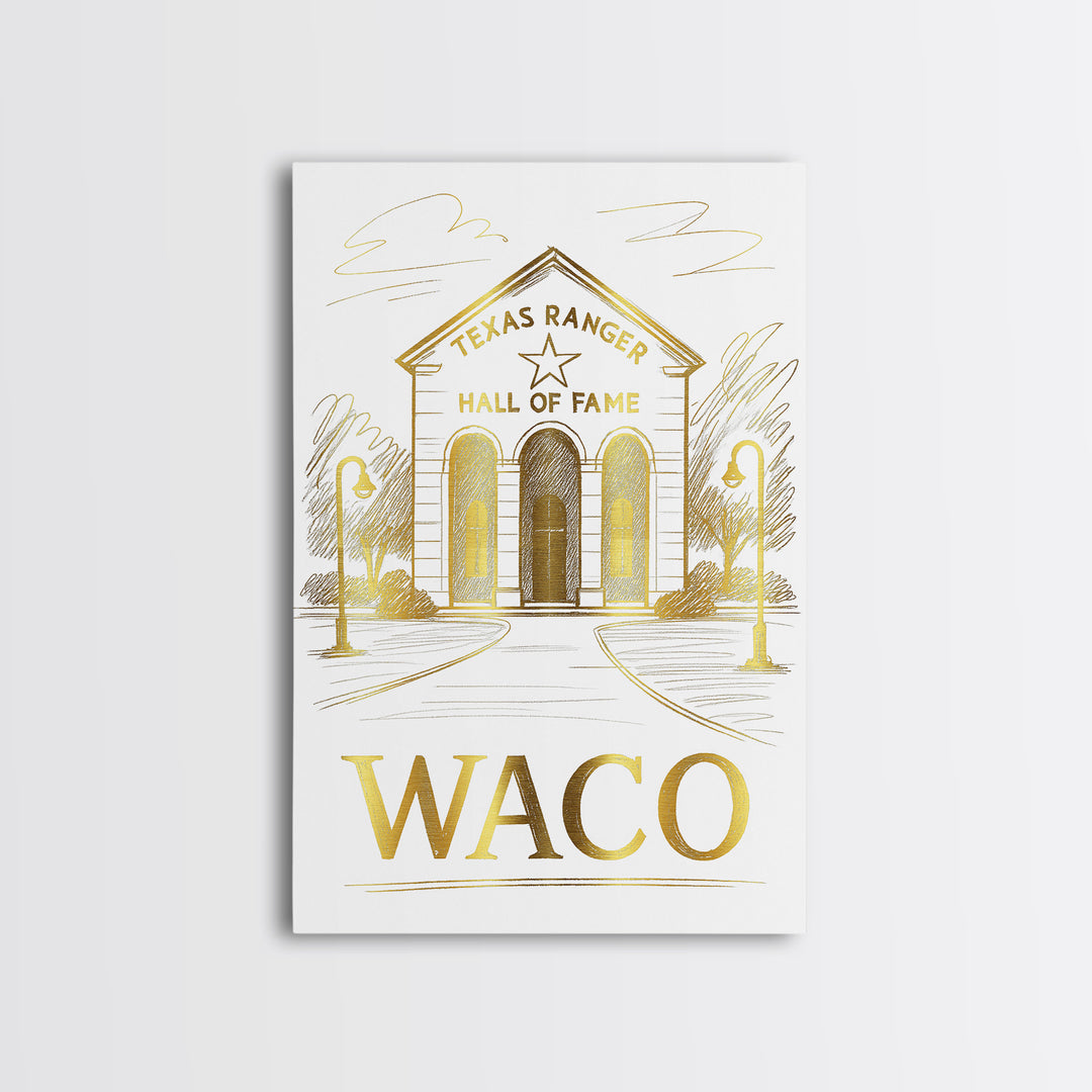 Waco Travel Poster, Canvas Print, Elegant City Illustration, Waco Poster Print, City Illustration, Fine Art Print, Vintage City Poster