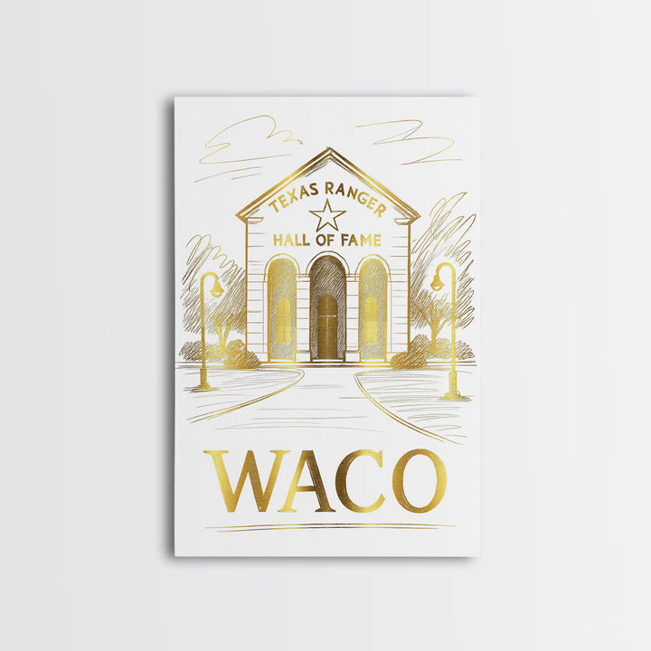 Waco Travel Poster, Canvas Print, Elegant City Illustration, Waco Poster Print, City Illustration, Fine Art Print, Vintage City Poster