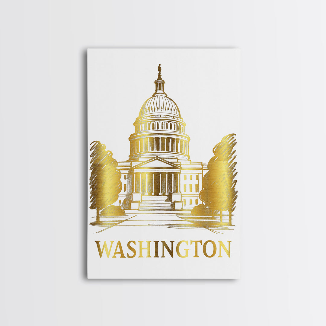 Washington Travel Poster, Canvas Print, Minimalist Poster Art, Washington Poster Print, City Travel Prints, Gift For Travelers