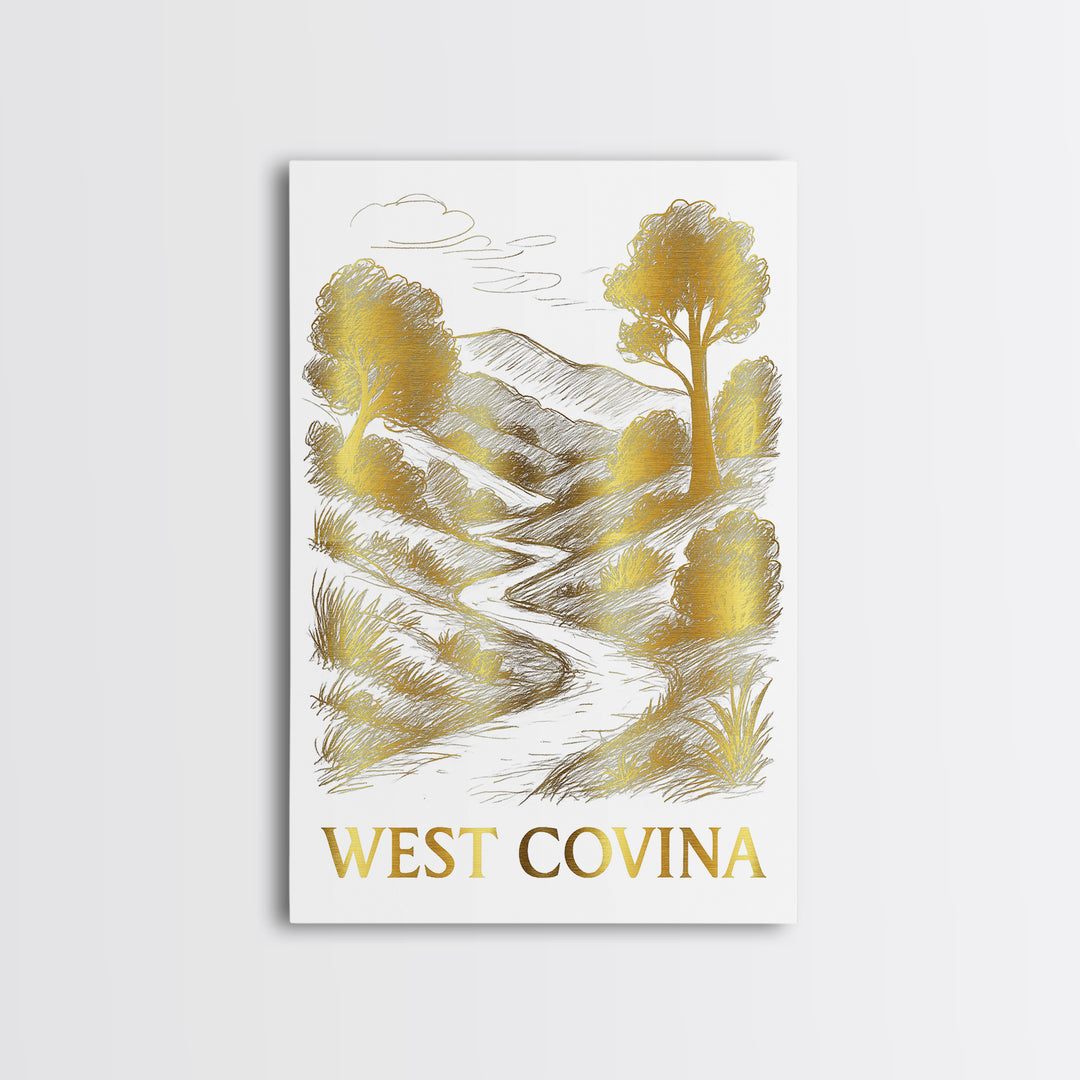West Covina Travel Poster, Canvas Print, Minimalist Poster Art, West Covina Art Print, Vintage Travel Art, Retro Travel Print, Wall Art