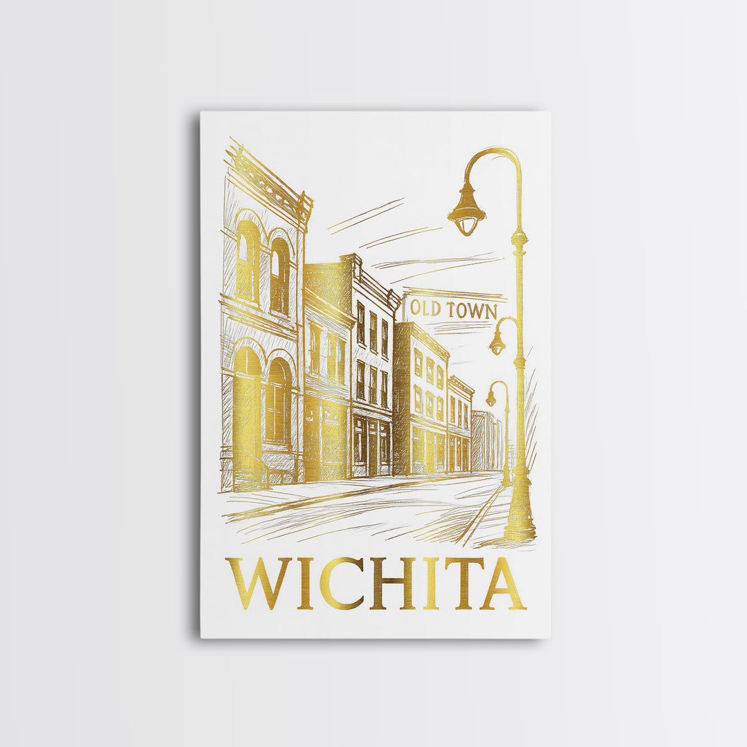 Wichita Travel Poster, Canvas Print, Minimalist Poster Art, Wichita City Art, Vintage City Art, Travel Art Print, Vintage City Poster
