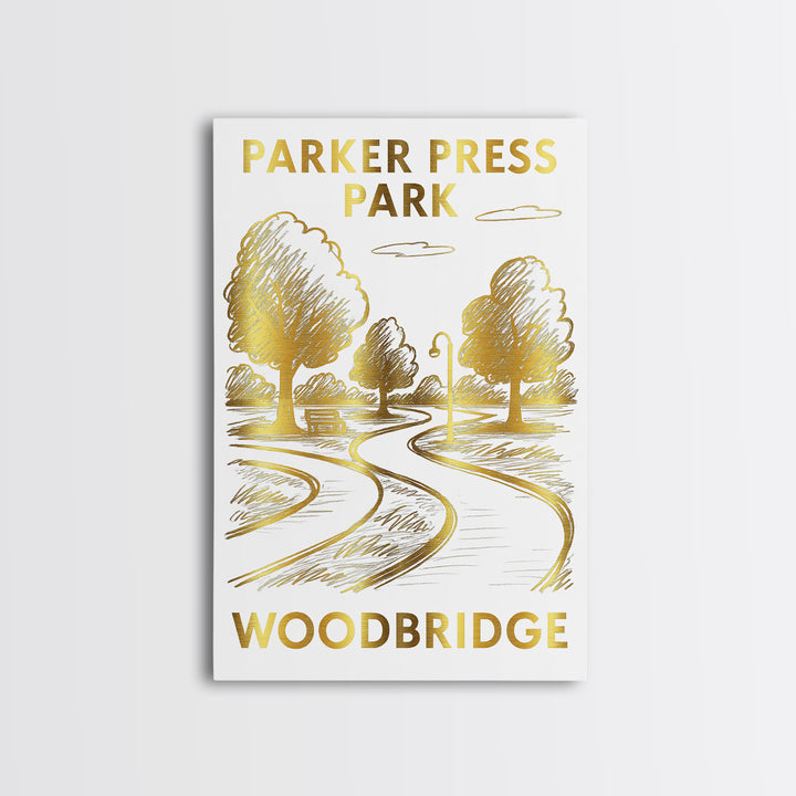 Woodbridge Travel Poster, Canvas Print, Elegant City Illustration, Woodbridge City Art, Gift For Travelers, Vintage Travel Print