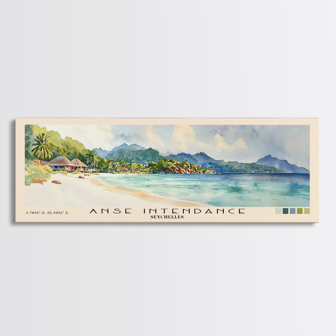 Anse Intendance, Seychelles Watercolor Print, Vacation Gift, Seychelles Wall Art, Vacation Wall Art, Vacatation Memories, Beach Decor, Beach Or Lakehouse Art
