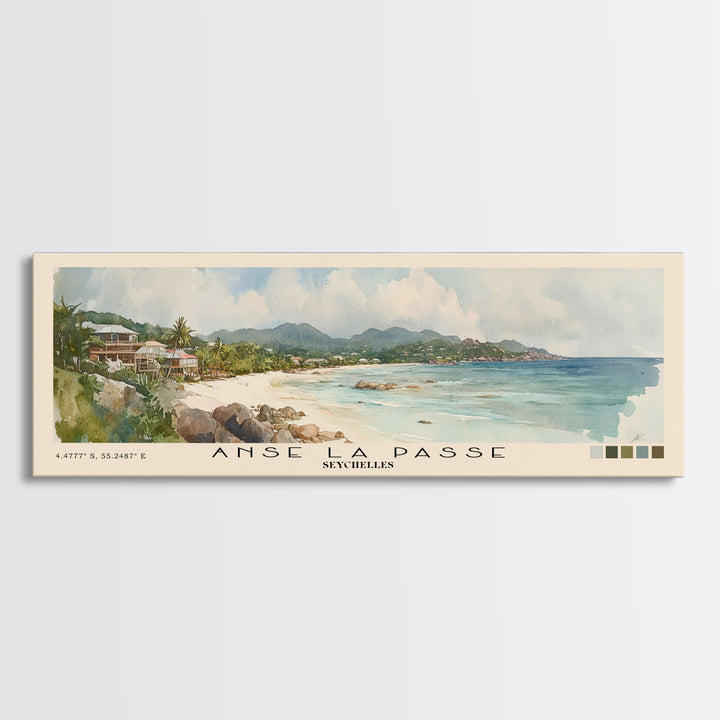 Anse La Passe, Seychelles Watercolor Print, Vacation Gift, Seychelles Wall Art, Beach Painting, Beach Decor, Beach Or Lakehouse Art