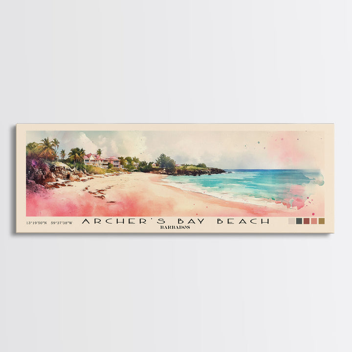 Archer’s Bay Beach, Barbados Watercolor Print, Vacation Gift, Barbados Wall Art, Vacation Wall Art, Vacatation Memories, Beach Decor, Beach Or Lakehouse Art