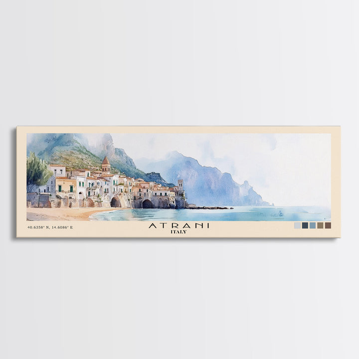 Atrani, Italy Watercolor Beach Print, Vacation Gift, Italy Wall Art, Beach Painting, Beach Decor, Beach Painting