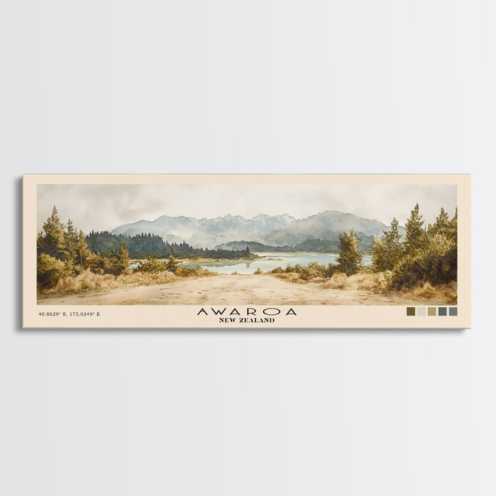 Awaroa, New Zealand Watercolor Print, Vacation Gift, New Zealand Wall Art, Vacation Wall Art, Vacatation Memories, Beach Decor, Beach Or Lakehouse Art