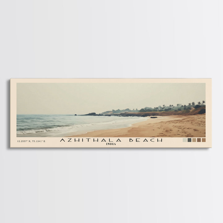 Azhithala Beach, India Watercolor Print, Vacation Gift, India Wall Art, Beach Painting, Beach Decor, Beach Or Lakehouse Art