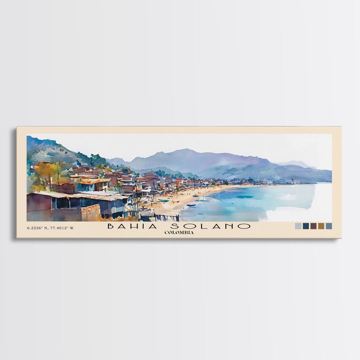 Bahia Solano, Colombia Watercolor Print, Vacation Gift, Colombia Wall Art, Beach Painting, Beach Decor, Beach Or Lakehouse Art