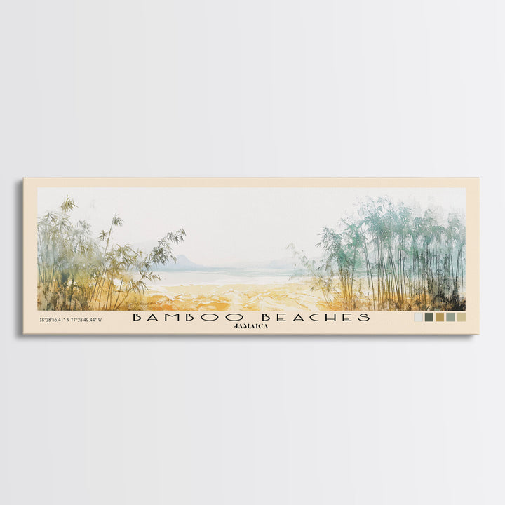 Bamboo Beaches, Jamaica Watercolor Print, Vacation Gift, Jamaica Wall Art, Vacation Wall Art, Vacatation Memories, Beach Decor, Beach Or Lakehouse Art