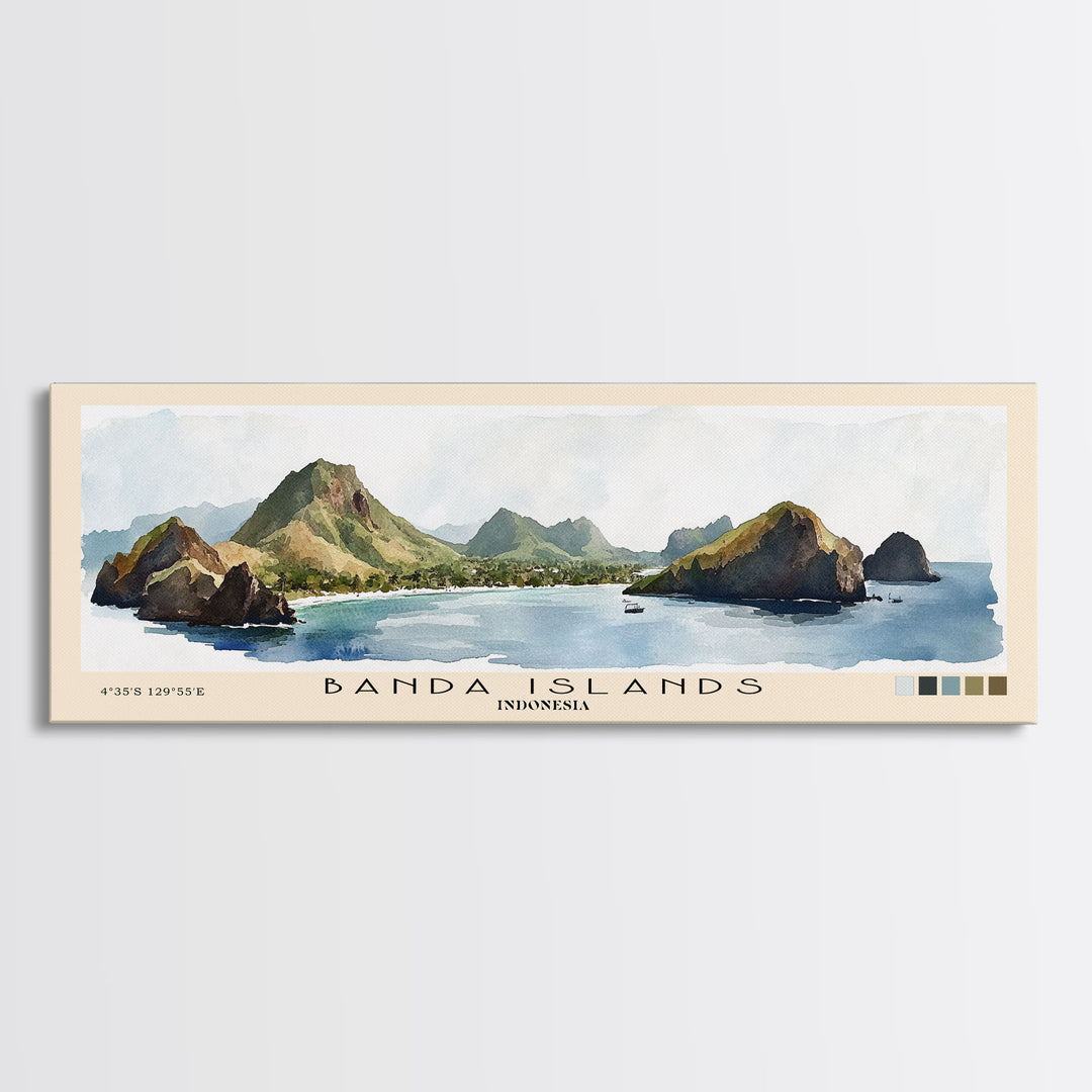 Banda Islands, Indonesia Watercolor Print, Vacation Gift, Indonesia Wall Art, Beach Painting, Beach Decor, Beach Or Lakehouse Art