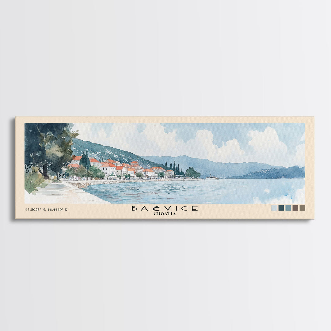 Bačvice, Croatia Watercolor Beach Print, Vacation Gift, Croatia Wall Art, Beach Painting, Beach Decor, Beach Painting