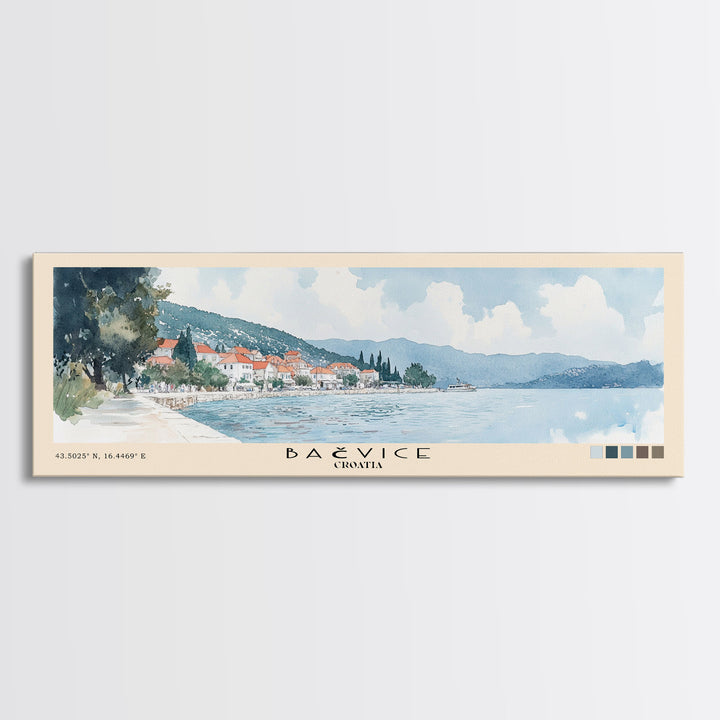 Bačvice, Croatia Watercolor Beach Print, Vacation Gift, Croatia Wall Art, Beach Painting, Beach Decor, Beach Painting