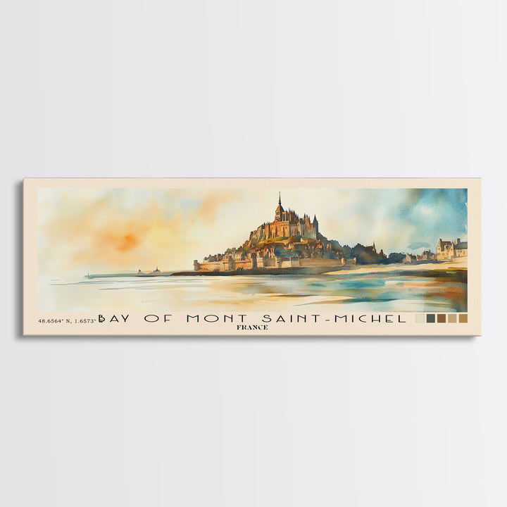 Bay of Mont Saint-Michel, France Watercolor Print, Vacation Gift, France Wall Art, Beach Painting, Beach Decor, Beach Or Lakehouse Art