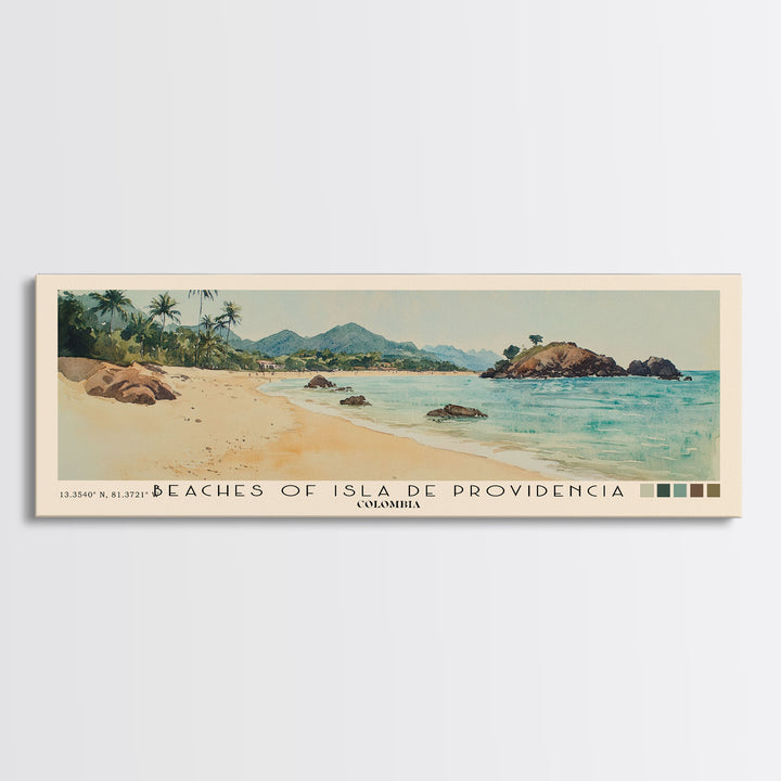 Beaches of Isla de Providencia, Colombia Watercolor Print, Vacation Gift, Colombia Wall Art, Vacation Wall Art, Vacatation Memories, Beach Decor, Beach Or Lakehouse Art