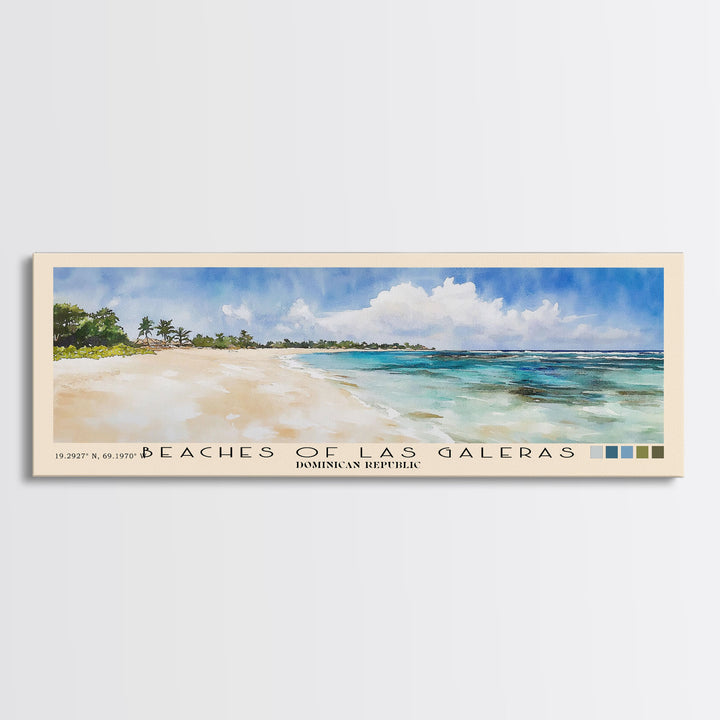 Beaches of Las Galeras, Dominican Republic Watercolor Print, Vacation Gift, Dominican Republic Wall Art, Beach Painting, Beach Decor, Beach Or Lakehouse Art