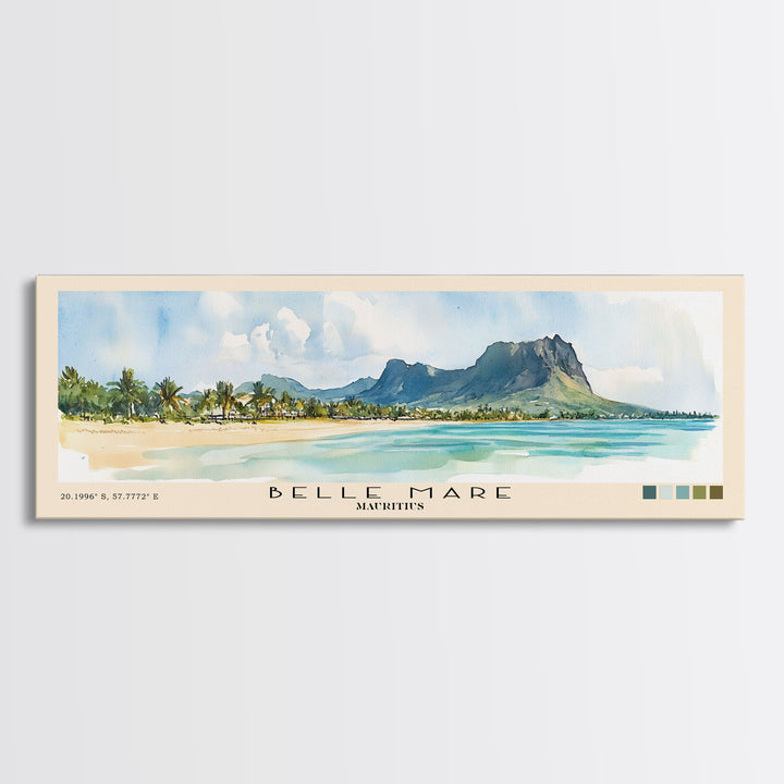 Belle Mare, Mauritius Watercolor Print, Vacation Gift, Mauritius Wall Art, Vacation Wall Art, Vacatation Memories, Beach Decor, Beach Or Lakehouse Art