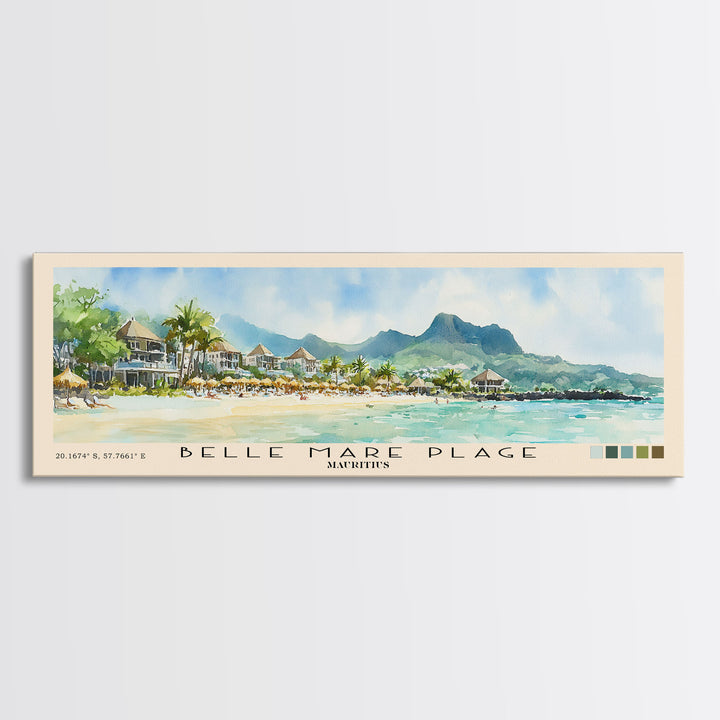 Belle Mare Plage, Mauritius Watercolor Print, Vacation Gift, Mauritius Wall Art, Beach Painting, Beach Decor, Beach Or Lakehouse Art