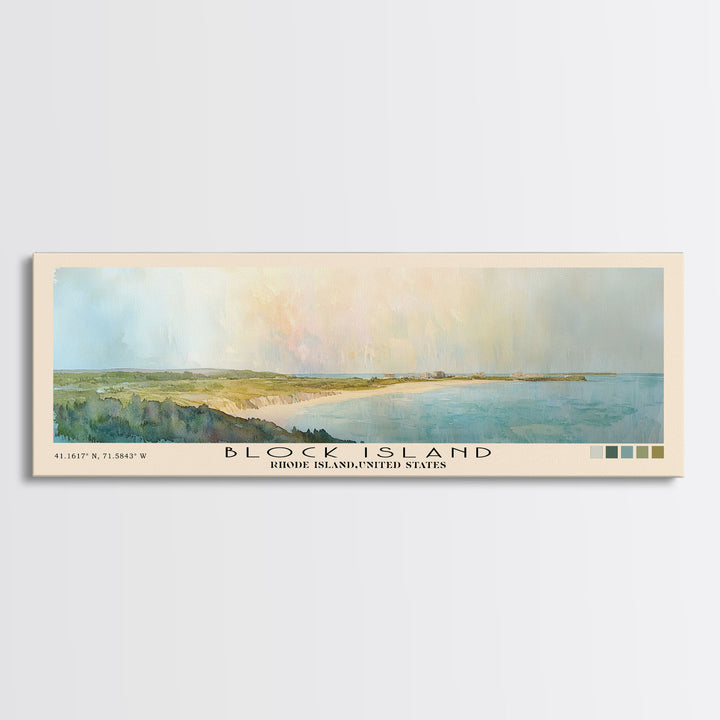 Block Island, Rhode Island,United States Watercolor Print, Vacation Gift, Rhode Island,United States Wall Art, Beach Painting, Beach Decor, Large Wall Art, Wood Frame Art
