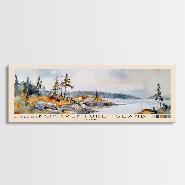 Bonaventure Island, Canada Watercolor Beach Print, Vacation Gift, Canada Wall Art, Beach Painting, Beach Decor, Beach Painting