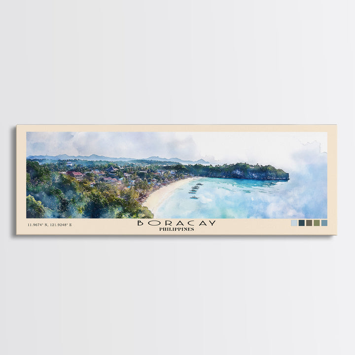 Boracay, Philippines Watercolor Print, Vacation Gift, Philippines Wall Art, Vacation Wall Art, Vacatation Memories, Beach Decor, Beach Or Lakehouse Art