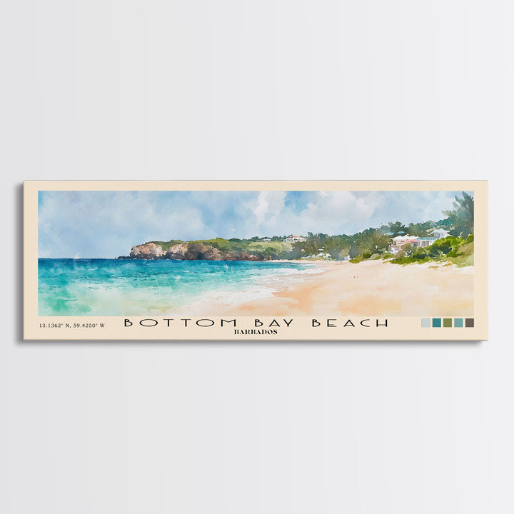Bottom Bay Beach, Barbados Watercolor Print, Vacation Gift, Barbados Wall Art, Beach Painting, Beach Decor, Beach Or Lakehouse Art
