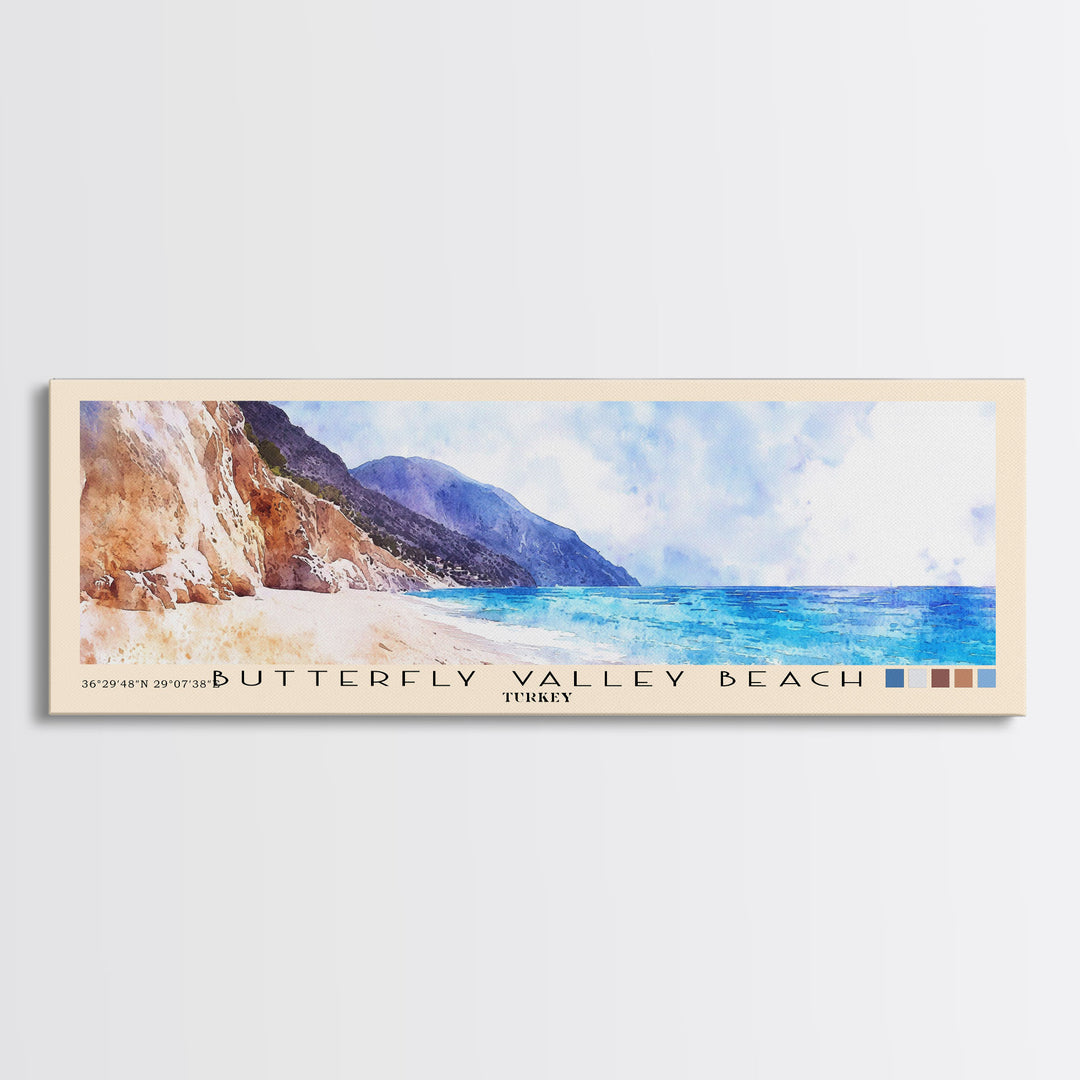 Butterfly Valley Beach, Turkey Watercolor Print, Vacation Gift, Turkey Wall Art, Vacation Wall Art, Vacatation Memories, Beach Decor, Beach Or Lakehouse Art