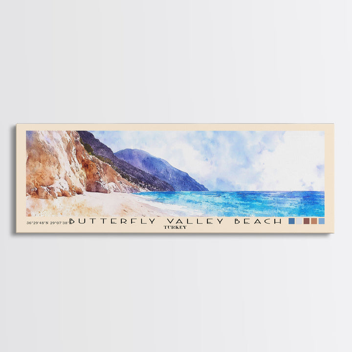 Butterfly Valley Beach, Turkey Watercolor Print, Vacation Gift, Turkey Wall Art, Vacation Wall Art, Vacatation Memories, Beach Decor, Beach Or Lakehouse Art