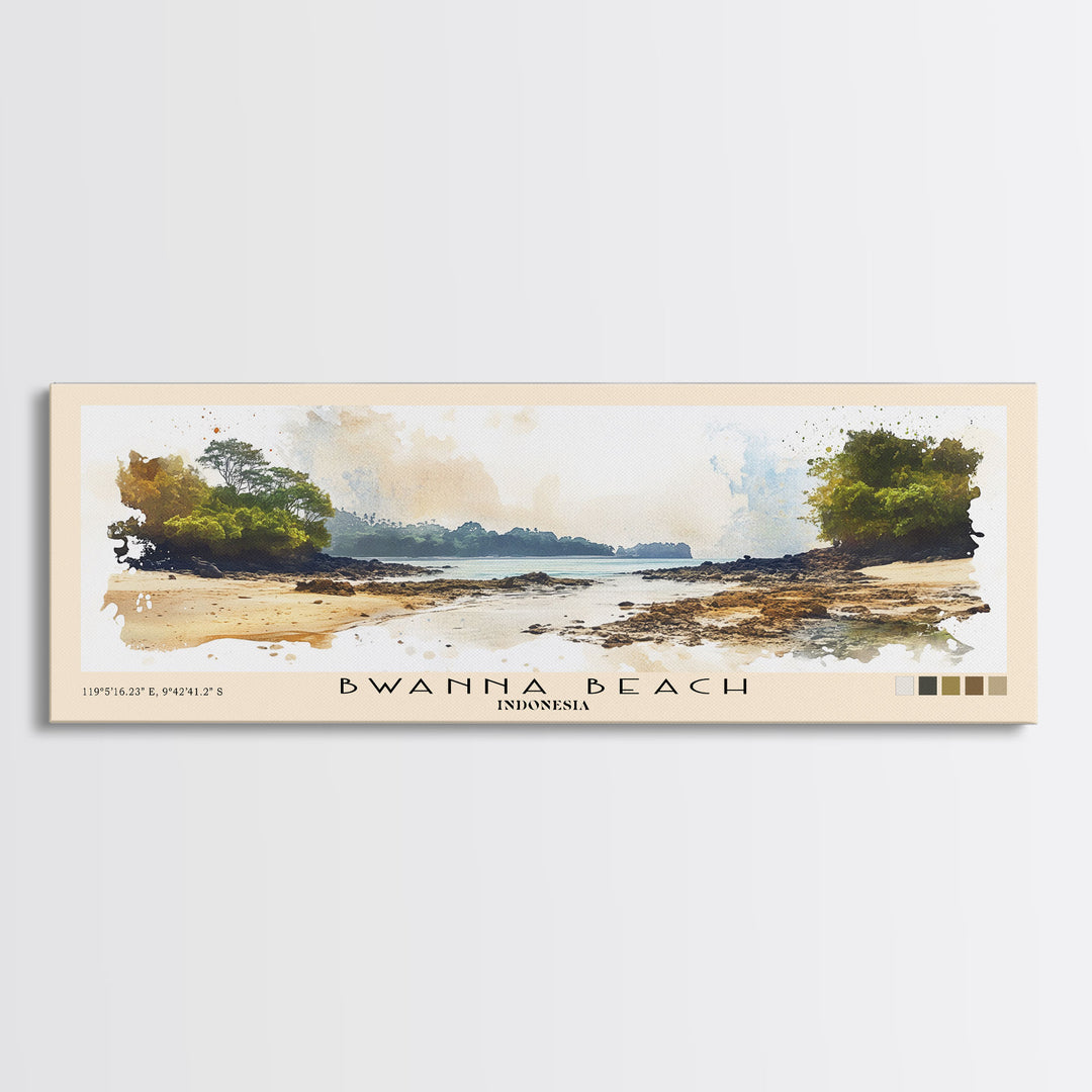 Bwanna Beach, Indonesia Watercolor Print, Vacation Gift, Indonesia Wall Art, Beach Painting, Beach Decor, Beach Or Lakehouse Art